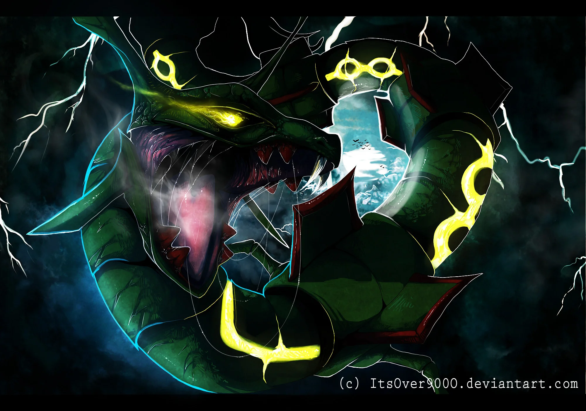 Pokemon shiny mega rayquaza wallpaper Pokemon wallpapers